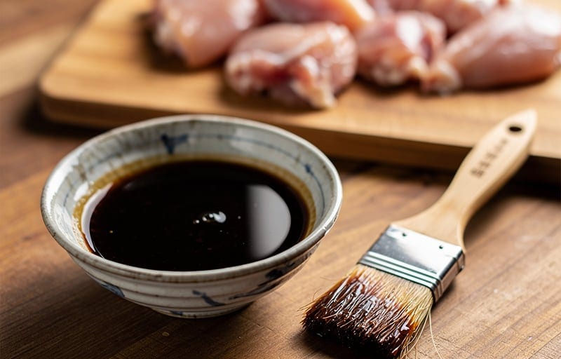 Les ingrédients pour 10 brochettes de poulet yakitori